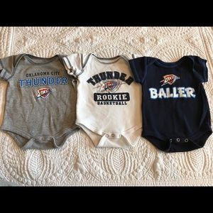 NBA set of 3 OKC Thunder onesies. 0-3 months